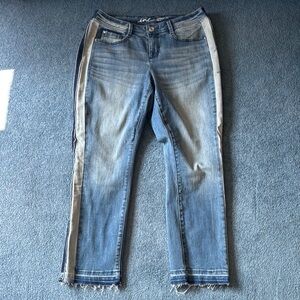 Stylish Blue Jeans with Side Stripes